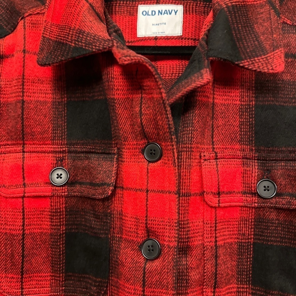 Old Navy Hunter plaid Red & Black Shacket MP - Picture 7 of 8